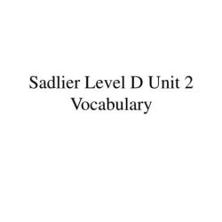 Sadlier level f unit 12