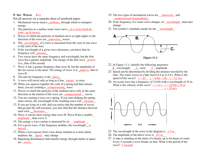 Waves on a string answer key