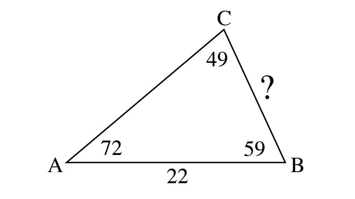 Law of sines and cosines quiz part 1