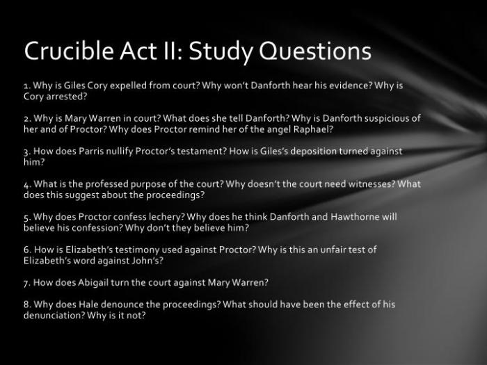 Study guide for the crucible act 1