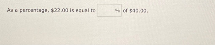 As a percentage .00 is equal to of .00