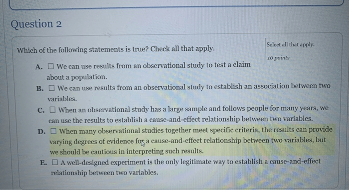 Determine which statements are true. check all that apply.